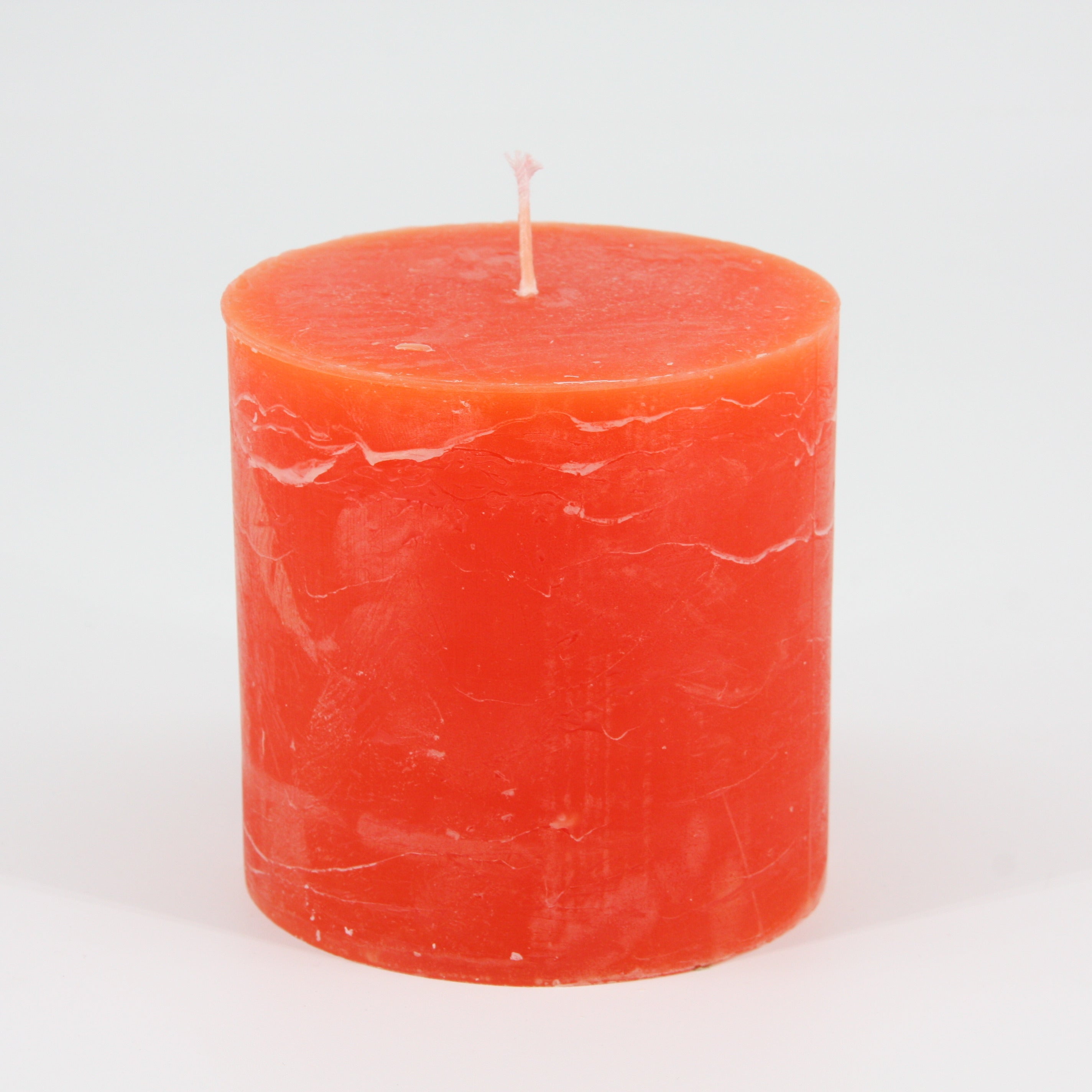 Kerze Rustico 10 x 10 cm im Set * 80 Std. Brenndauer * orange * von Hand gearbeitet * durchgefärbt * Auslaufschutz * rußfrei * geruchslos * von Kerzen Steinhart Bad Tölz