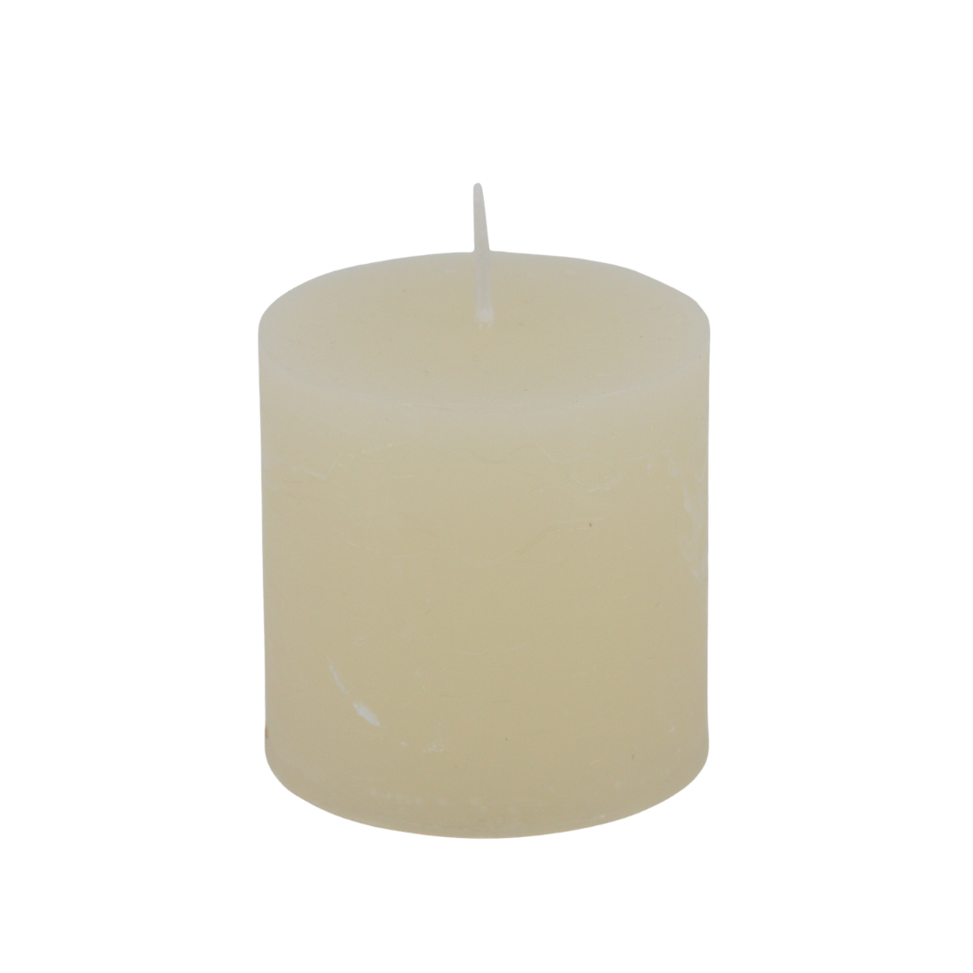 Kerze Rustico 5 x 5 cm im Set * 15 Std. Brenndauer * Elfenbein * von Hand gearbeitet * durchgefärbt * Auslaufschutz * rußfrei * geruchslos * von Kerzen Steinhart Bad Tölz
