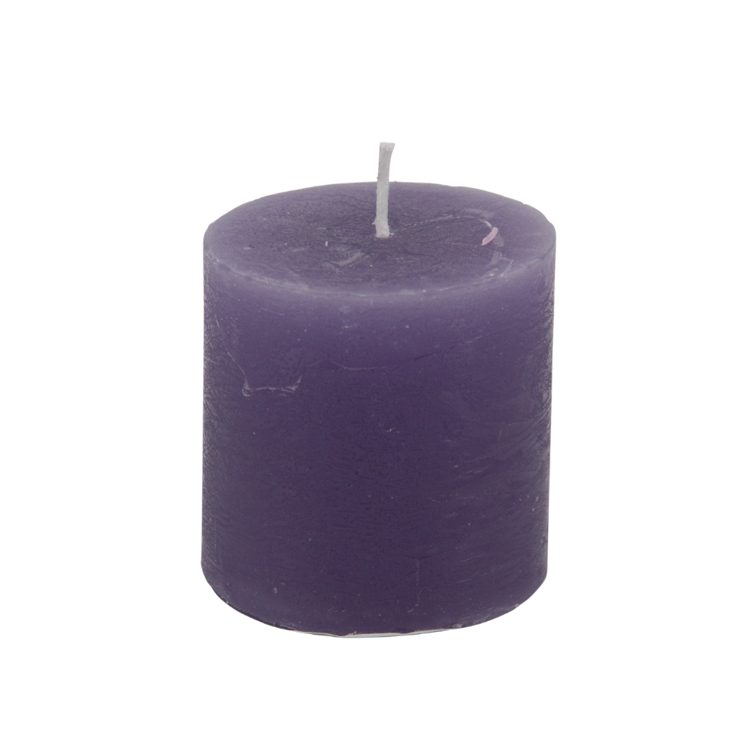 Kerze Rustico 5 x 5 cm im Set * 15 Std. Brenndauer * Flieder * von Hand gearbeitet * durchgefärbt * Auslaufschutz * rußfrei * geruchslos * von Kerzen Steinhart Bad Tölz