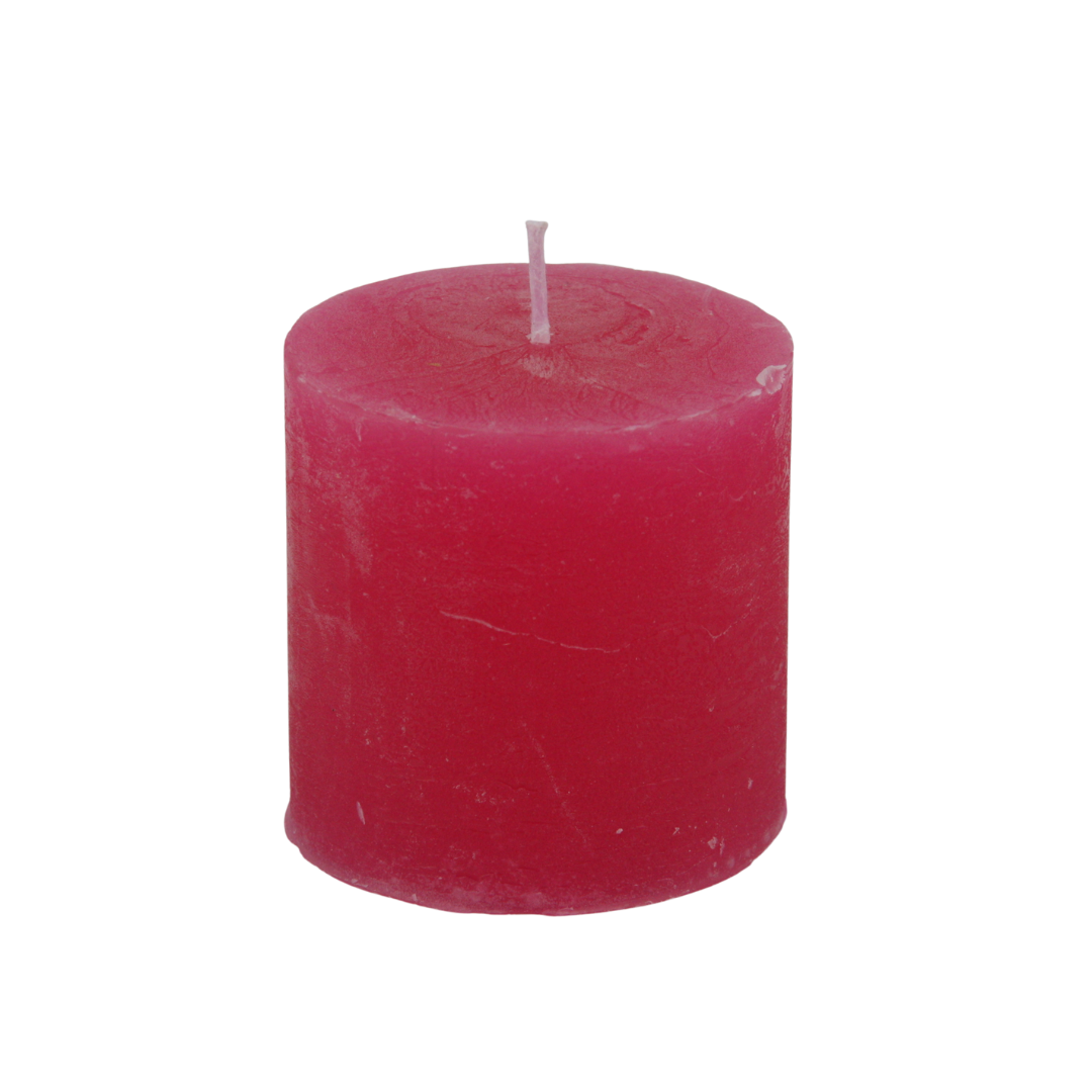 Kerze Rustico 5 x 5 cm im Set * 15 Std. Brenndauer * pink * von Hand gearbeitet * durchgefärbt * Auslaufschutz * rußfrei * geruchslos * von Kerzen Steinhart Bad Tölz