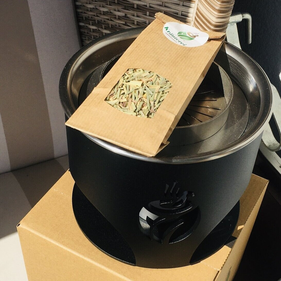 Premium Kräuterdampfofen FLAME * schwarz matt * natürlicher Duft ohne Strom * Aromatisierung, Befeuchtung und Desinfektion der Luft * made in Germany