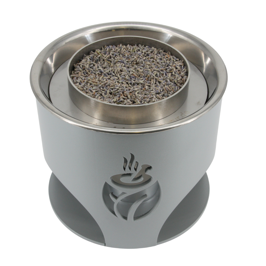 verKORKst Premium Kräuterdampfofen FLAME * weißalu * natürlicher Duft ohne Strom * Aromatisierung, Befeuchtung und Desinfektion der Luft * made in Germany