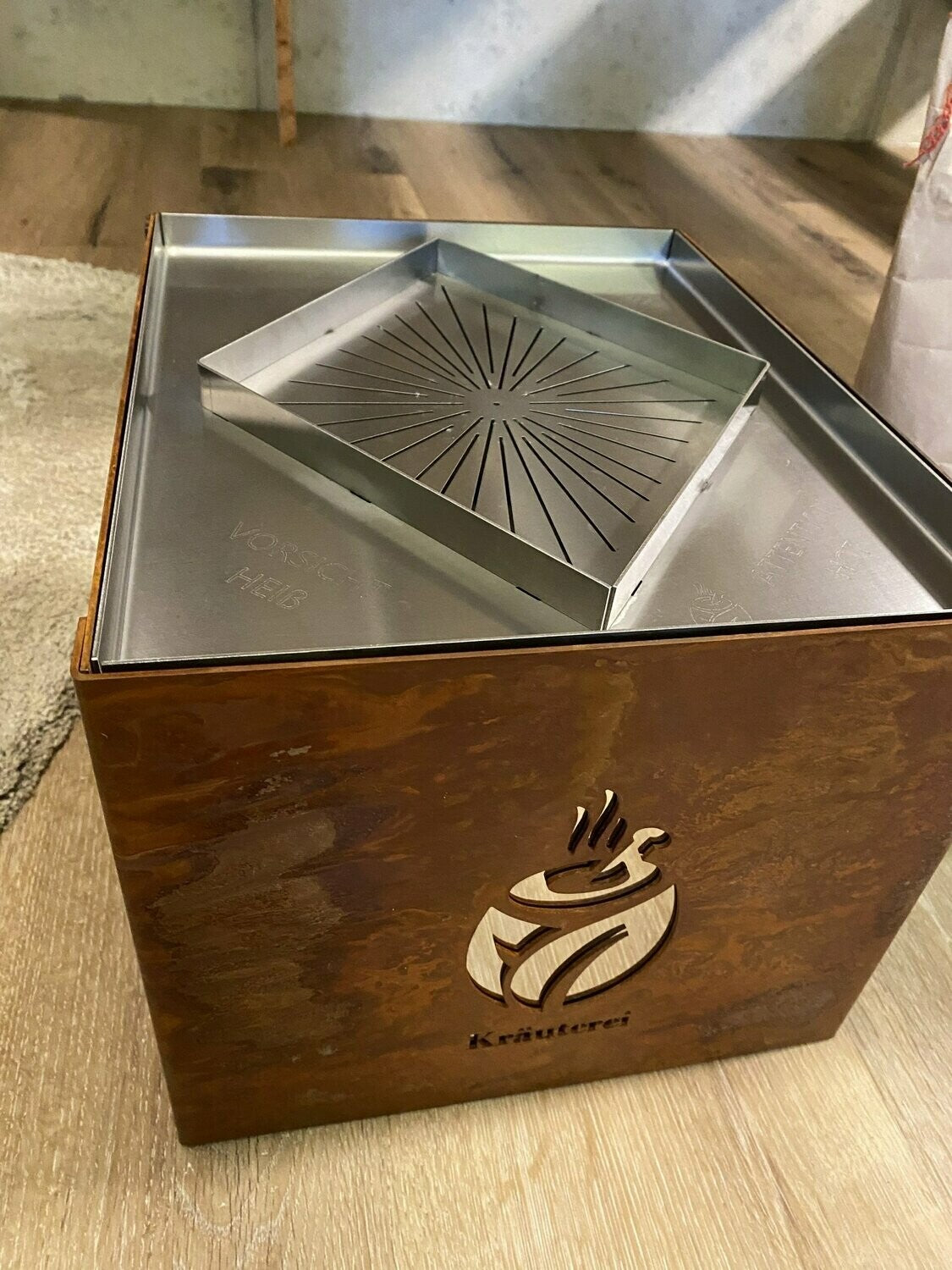 verKORKst Premium Herb Steamer FLAME * matte black * natural fragrance without electricity * aromatizes, humidifies and disinfects the air * made in Germany