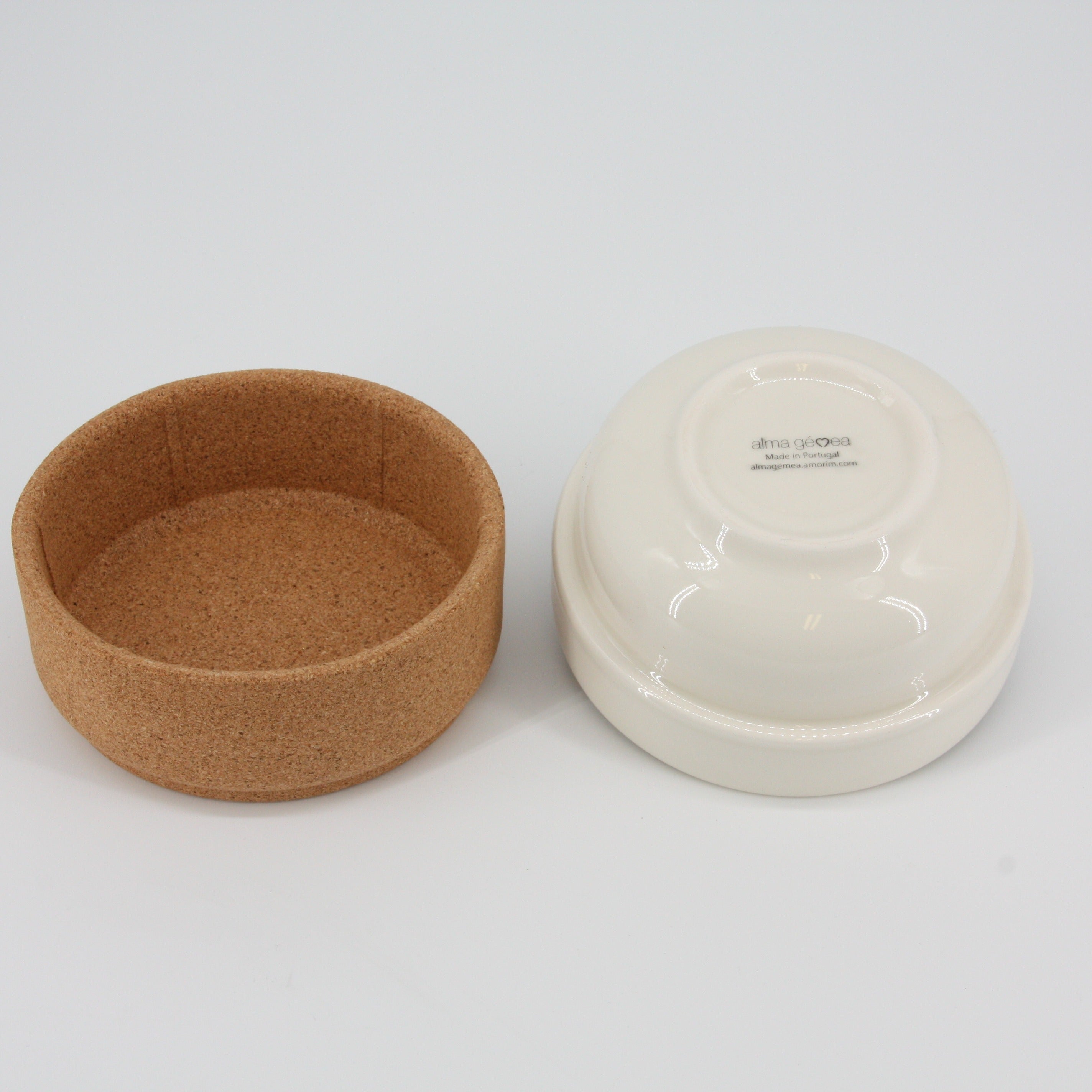 verKORKst Premium Müsli Schale * perlweiß * Keramik und Kork * vielfach prämiert * Designer Müsli Bowl * made in Portugal