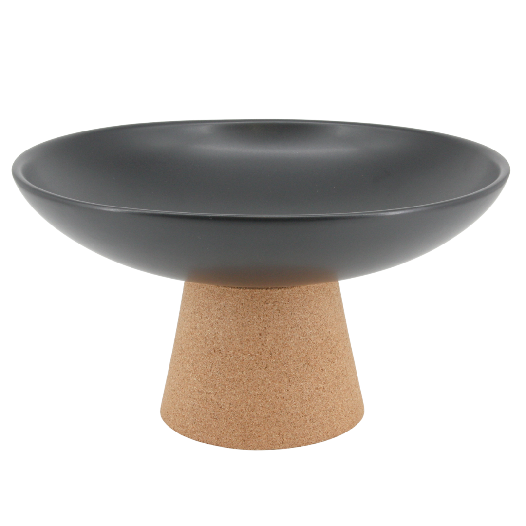 verKORKst Premium Obstschale * schwarz * Keramik und Kork * vielfach prämiert * Designer Dekoschale * made in Portugal