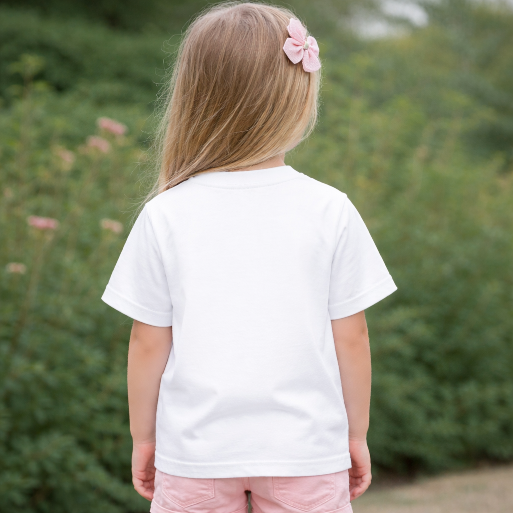 Kinder T-Shirt * Print Vorderseite Mädchen auf Schaukel * weiß * T-Shirt * regarts.de * 100% Baumwolle