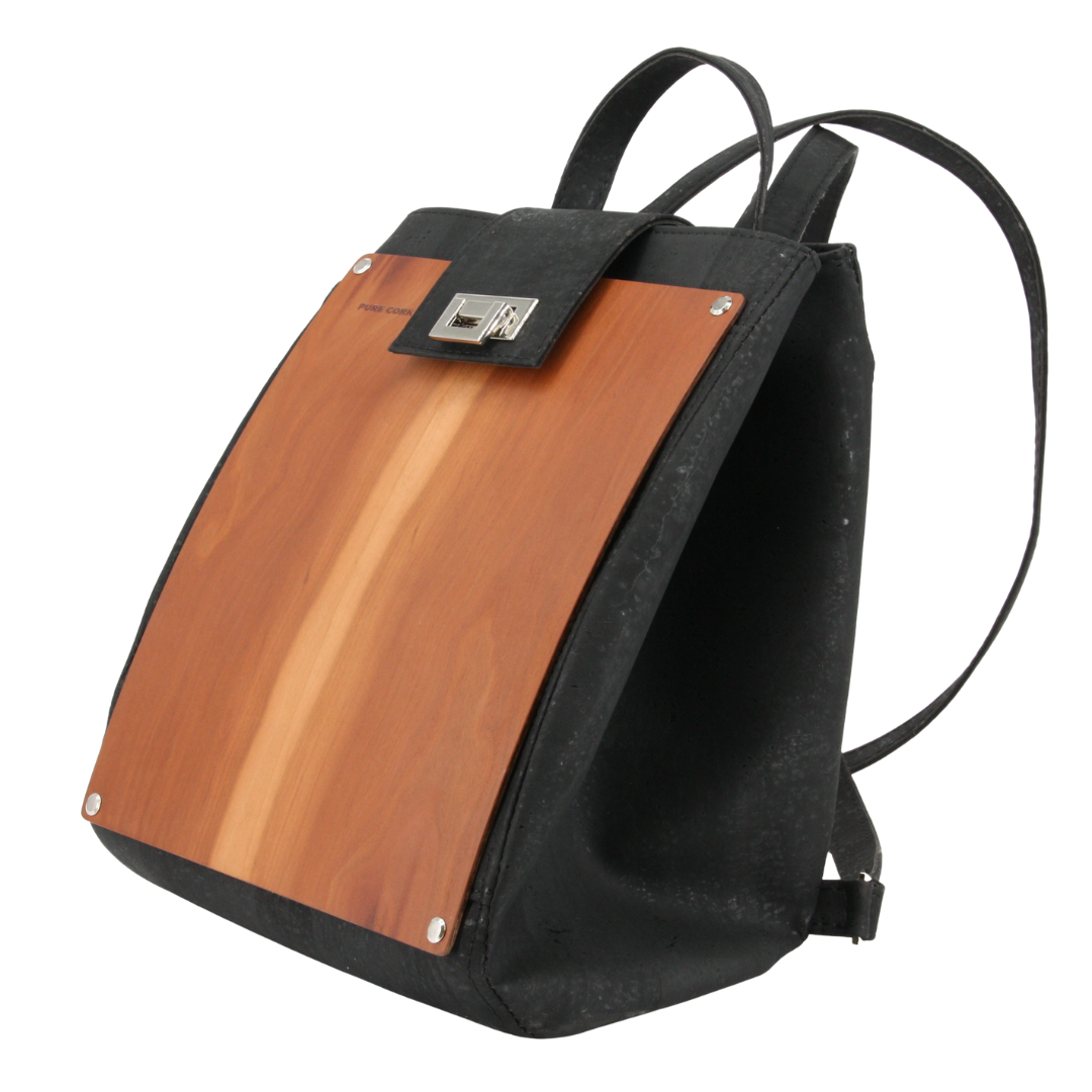 Holz Kork Rucksack * Valentina * Kork und Pflaumen Holz * weltweit einzigartig * verwandelbar in 2 Formate * high-end Qualität * Rucksack für Frauen und Männer * Backpack aus Kork und Holz * handmade in Südtirol