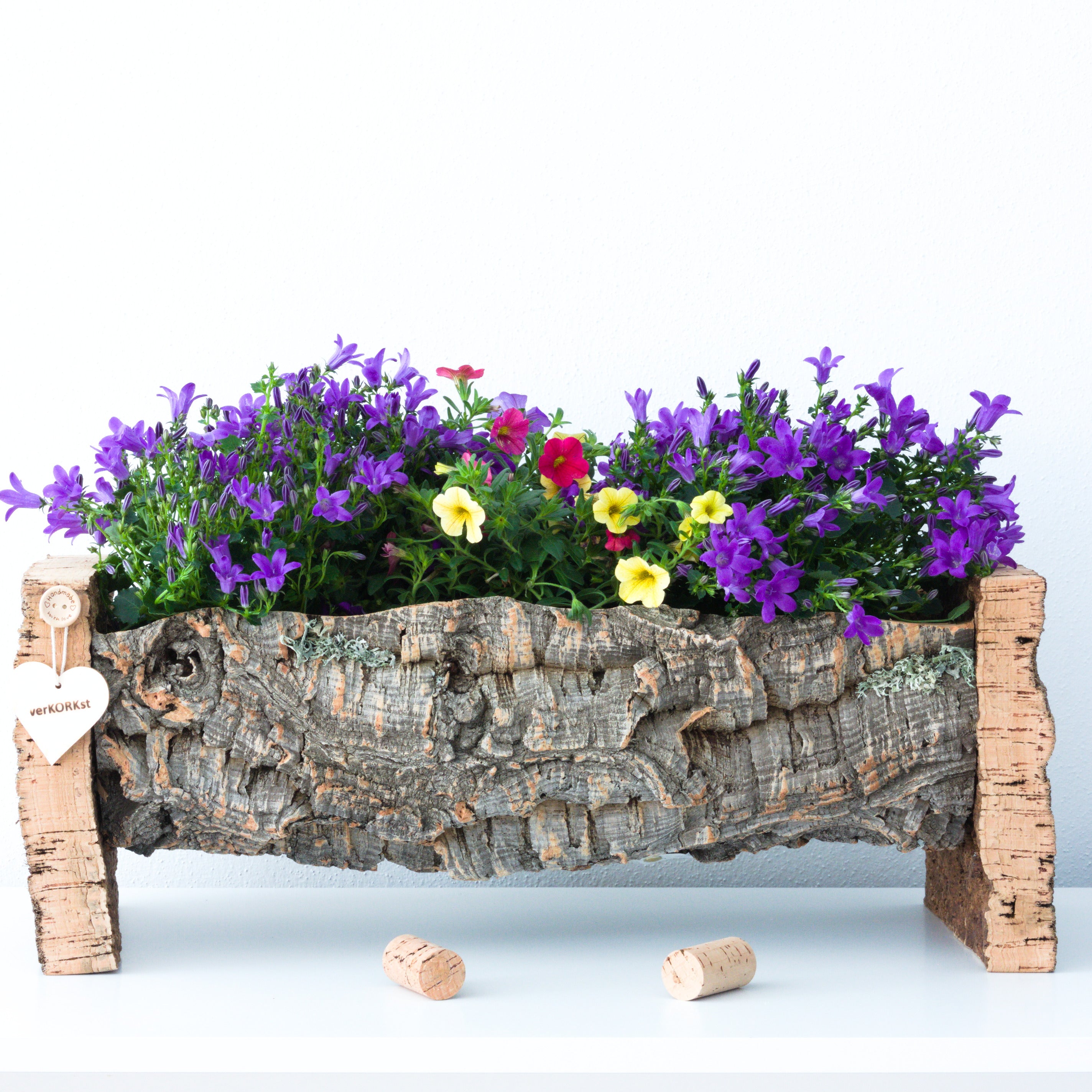 VERKORKst premium fioriera in corteccia di sughero * Vaso rustico per erbe aromatiche * Vaso da fiori vintage per la cucina, il soggiorno, il giardino e il balcone
