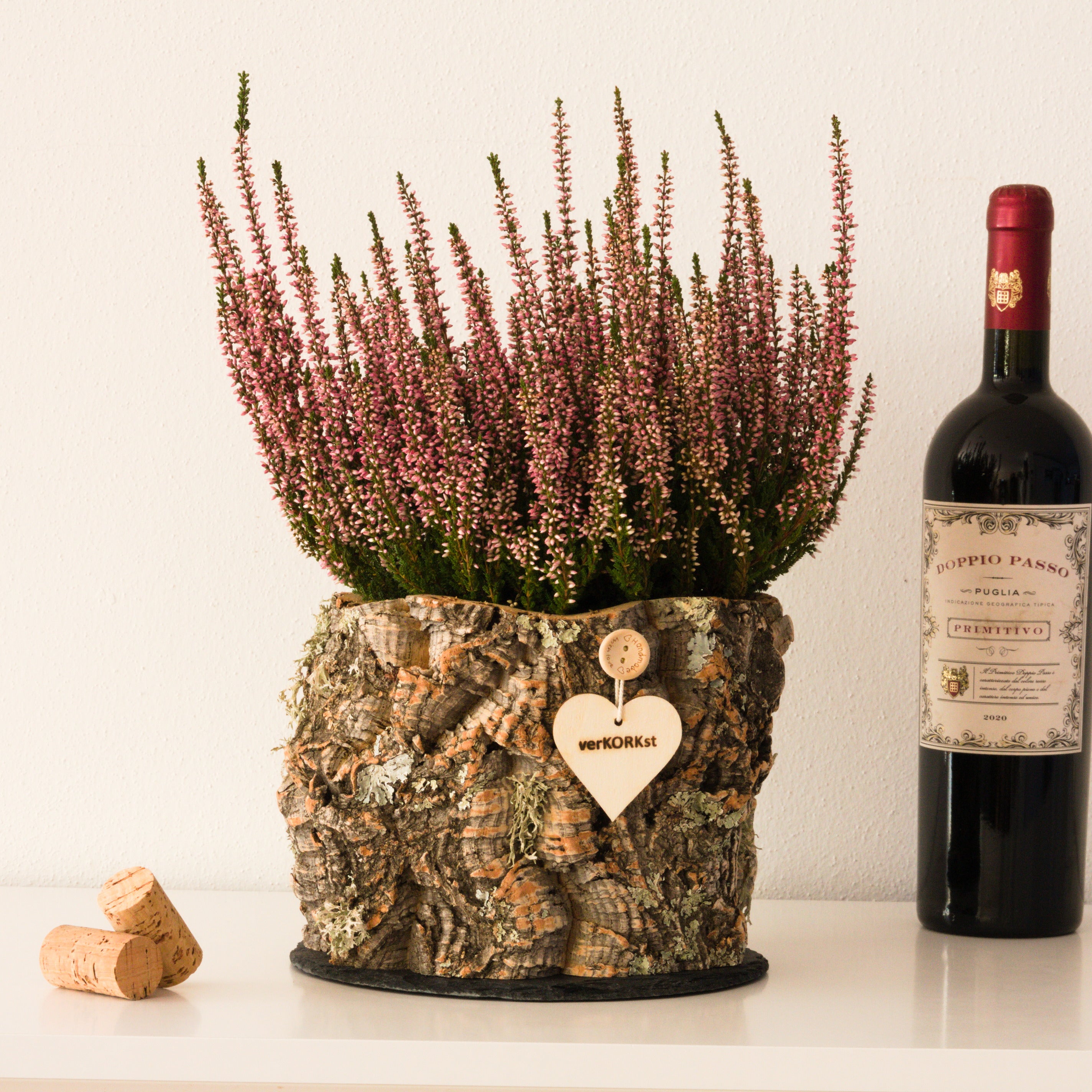 VERKORKst vaso premium per piante in corteccia di sughero * vaso rustico per erbe aromatiche * vaso da fiori vintage per cucina, soggiorno, giardino e balcone