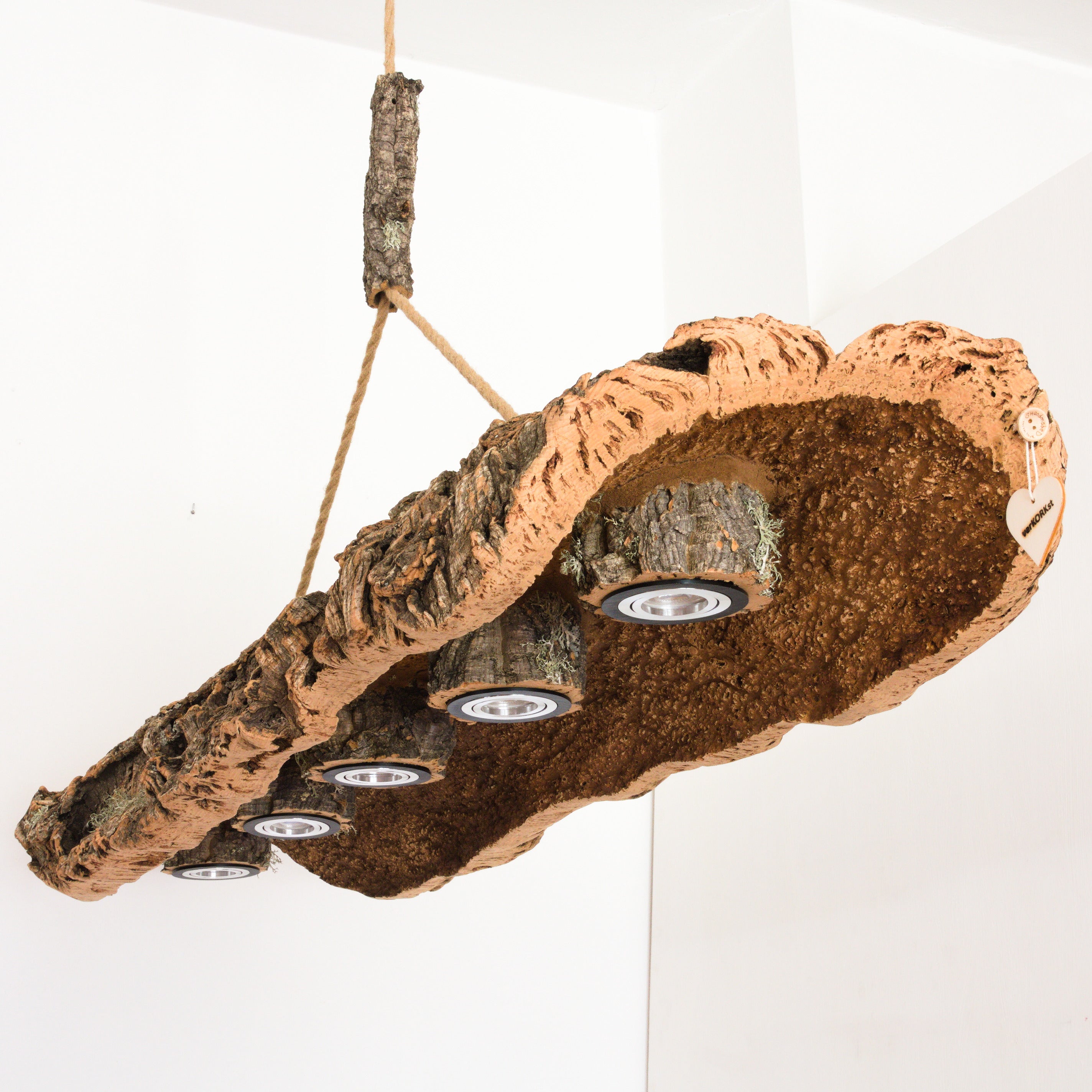 verKORKst Premium hanging lamp made of cork bark * Production according to your wishes and specifications * Vintage ceiling light * Exclusive hanging lamp